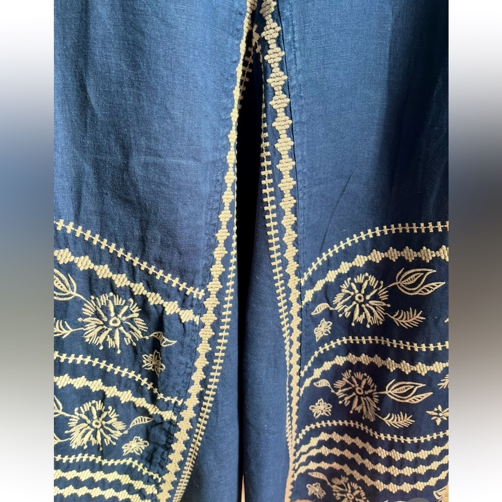 JOHNNY WAS Embroidered Petra Linen Maxi Dress - Picture 9 of 13